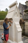 Dave Crouch putting the final touches to the new gate pillars at Carisbrooke Cemetery, IOW.